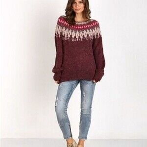 Free People Baltic Fairisle Sweater Size Small